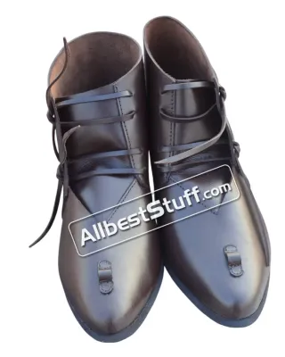 Medieval Boots Handmade Ankle Rubber Sole Shoes